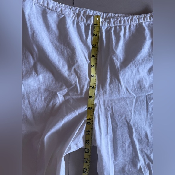 EILEEN FISHER Pants Cotton Stretch Twill Wide Cropped Side Zip White Size M - Picture 4 of 16